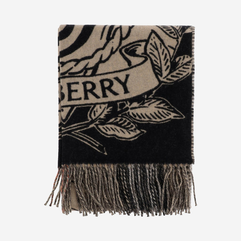 Burberry Reversible Cashmere Logo Scarf — Multicolor Scarfs