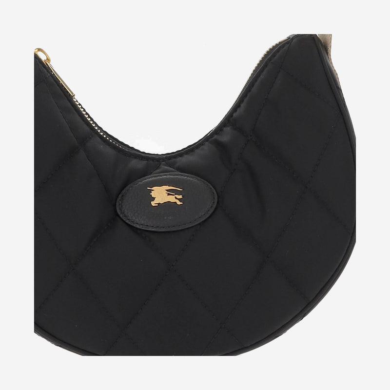 Burberry Horseshoe Shoulder Bag — Black Polyamide