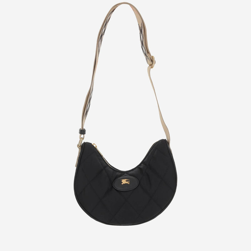 Burberry Horseshoe Shoulder Bag — Black Polyamide