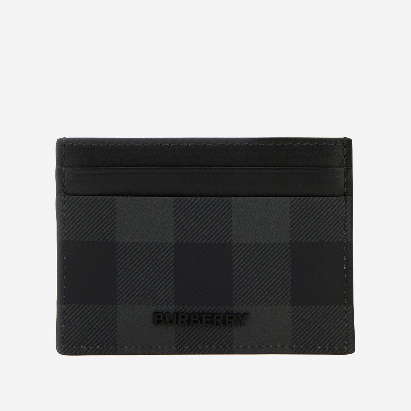 Burberry Check-Pattern Polyurethane Card Case — Gray Cases