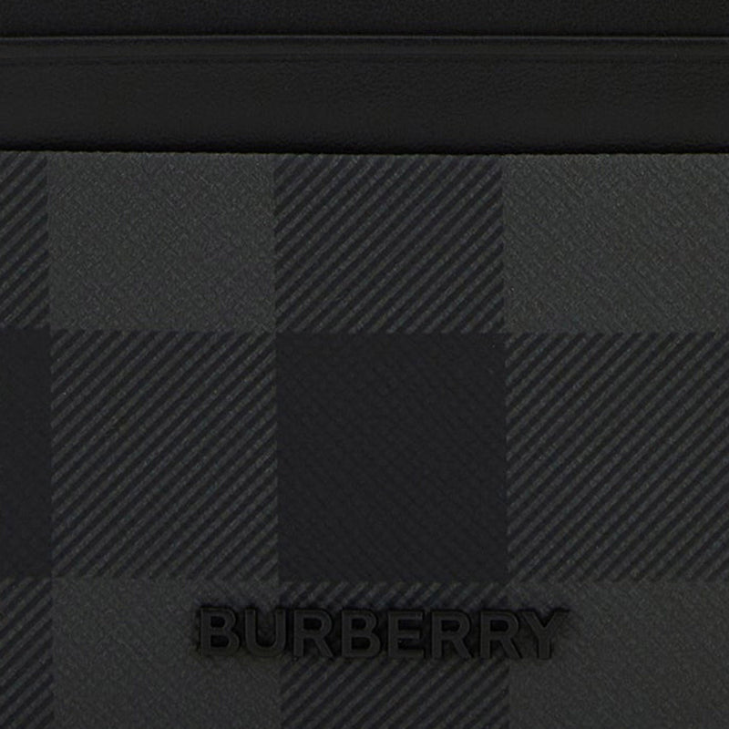 Burberry Check-Pattern Polyurethane Card Case — Gray Cases