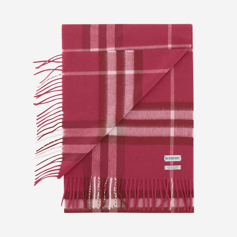 Burberry Giant Check Cashmere Scarf — Pink Scarfs
