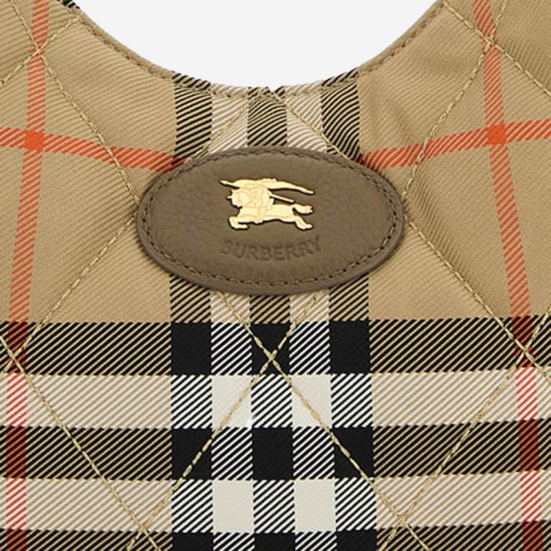 Burberry Signature Check Nylon Shoulder Bag — Beige