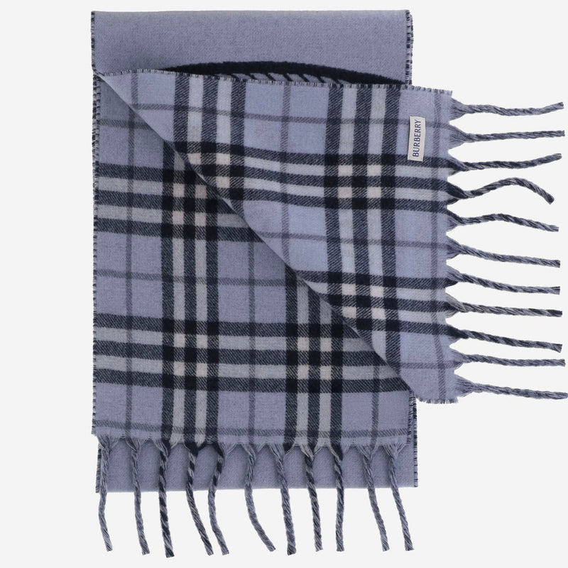 Burberry Cashmere Reversible Scarf — Blue Scarfs