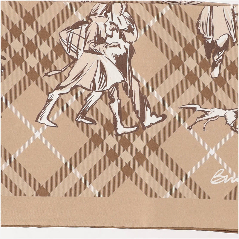 Burberry Silk Novacheck Scarf — Beige Mulberry Scarfs