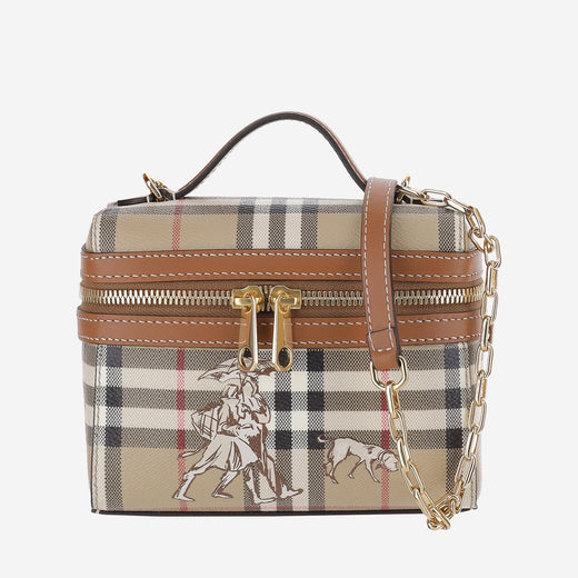 Burberry Top Handle Bag — Beige Polyurethane