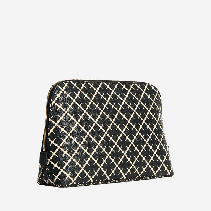 By Malene Birger Geometric-Print Polyvinyl Cosmetic Case — Black Bag