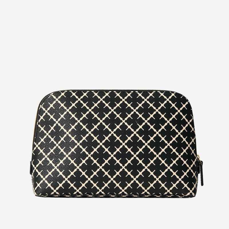 By Malene Birger Geometric-Print Polyvinyl Cosmetic Case — Black Bag