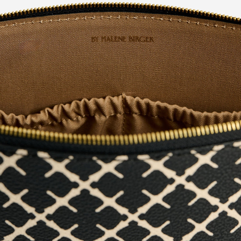 By Malene Birger Geometric-Print Polyvinyl Cosmetic Case — Black Bag
