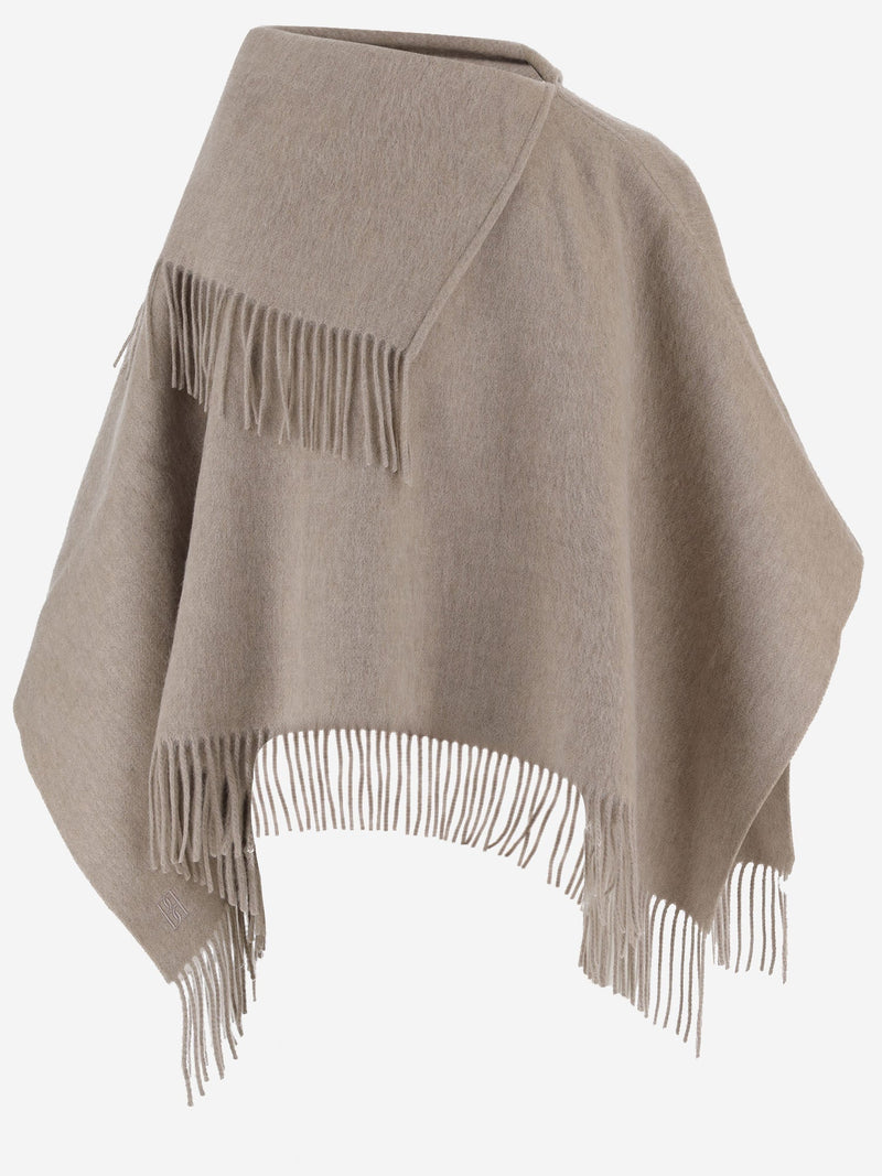By Malene Birger Poncho — Beige Wool Shawls