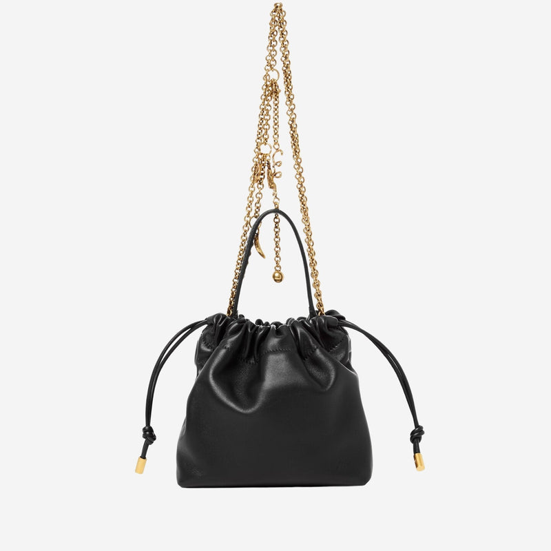 Chloé Leather Drawstring Shoulder Bag — Black
