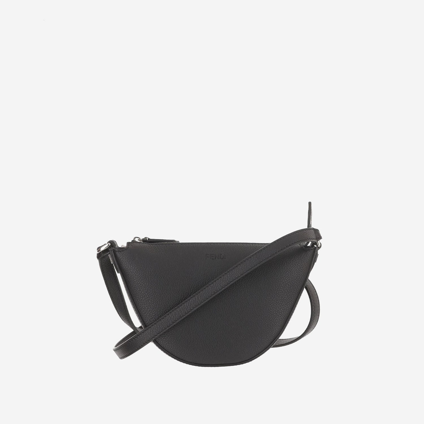 Fendi Melon Clutch — Black Leather