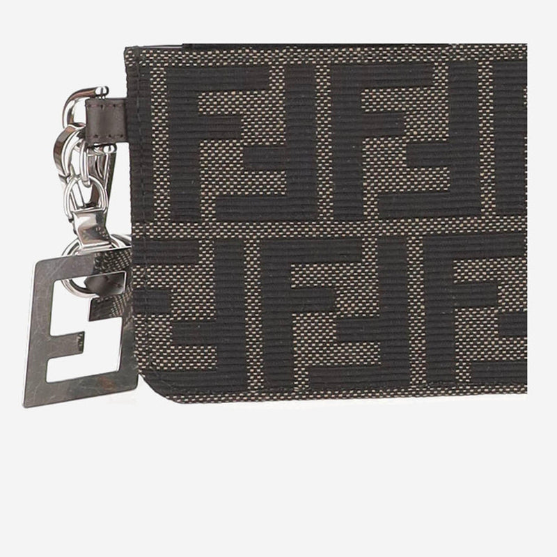 Fendi Ff Jacquard And Calfskin Wallet — Multicolor