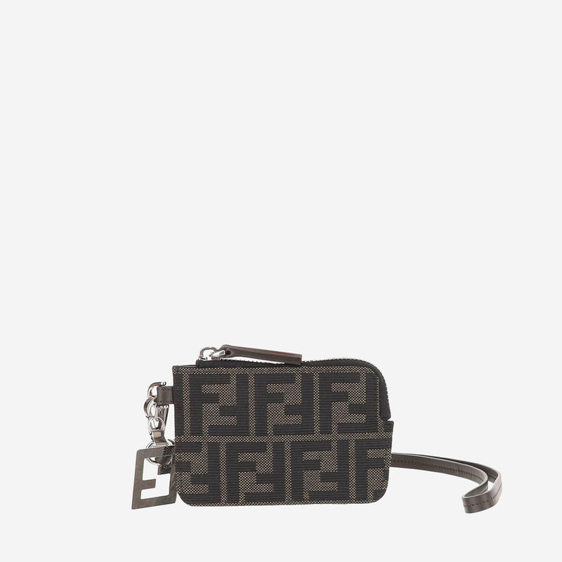 Fendi Ff Jacquard And Calfskin Wallet — Multicolor