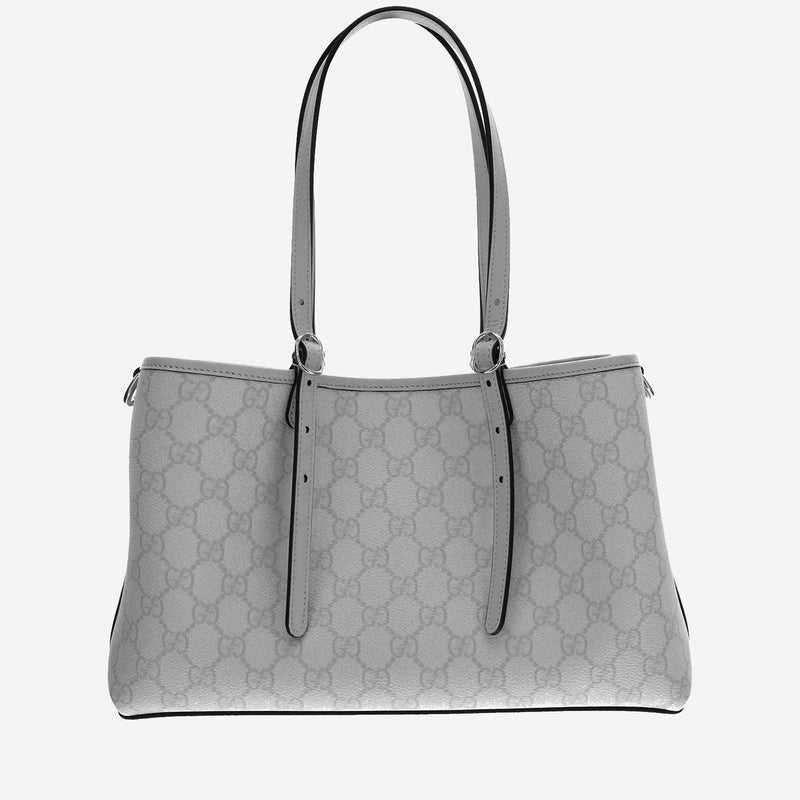 Gucci Gg-Monogram Coated Canvas Shoulder Bag — Gray Polyurethane