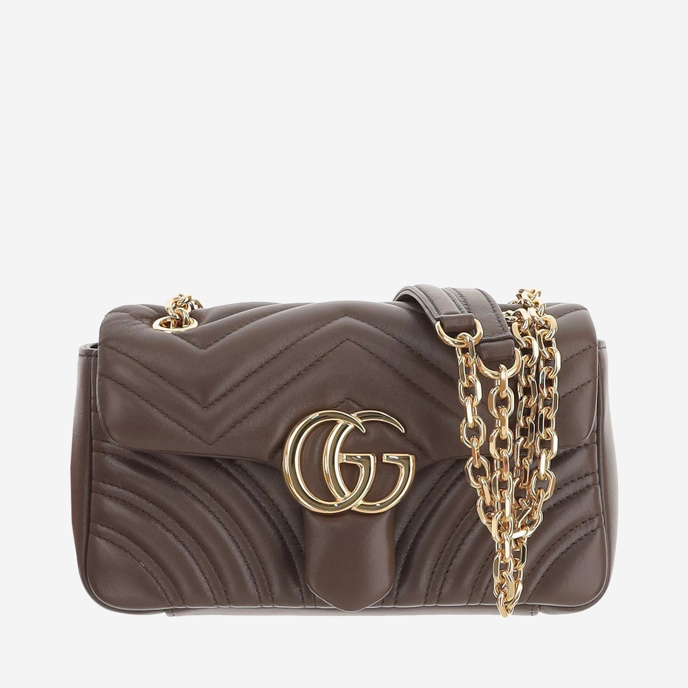 Gucci Marmont Shoulder Bag — Brown Lamb Leather