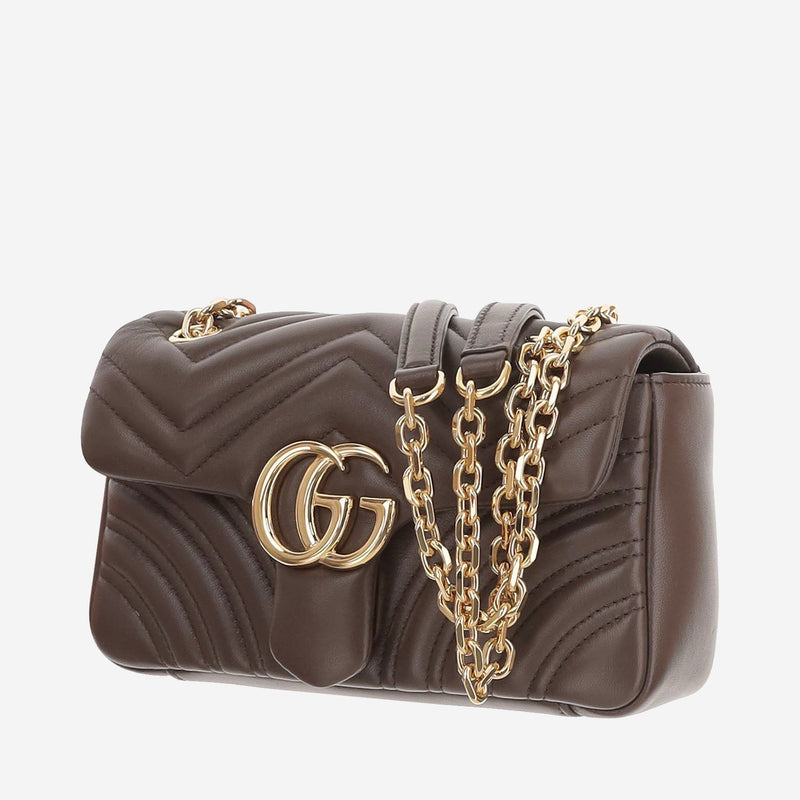 Gucci Marmont Shoulder Bag — Brown Lamb Leather