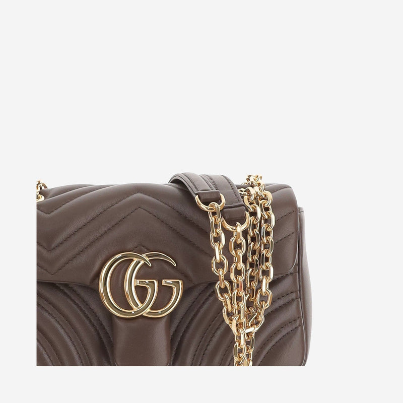 Gucci Marmont Shoulder Bag — Brown Lamb Leather