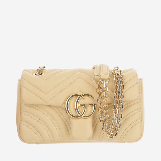 Gucci Marmont Shoulder Bag — Beige Lamb
