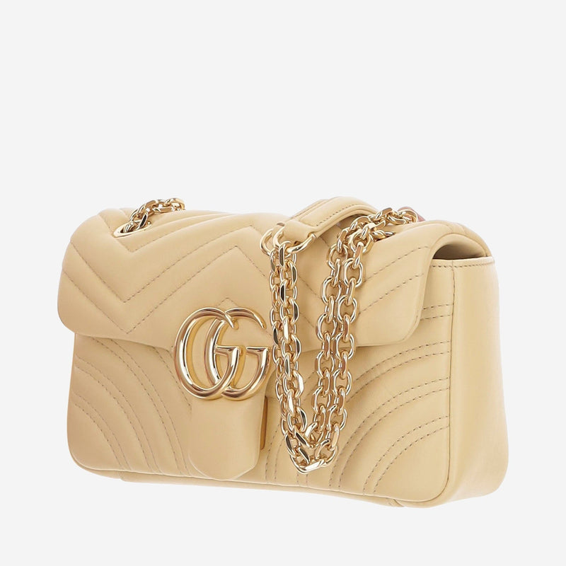 Gucci Marmont Shoulder Bag — Beige Lamb