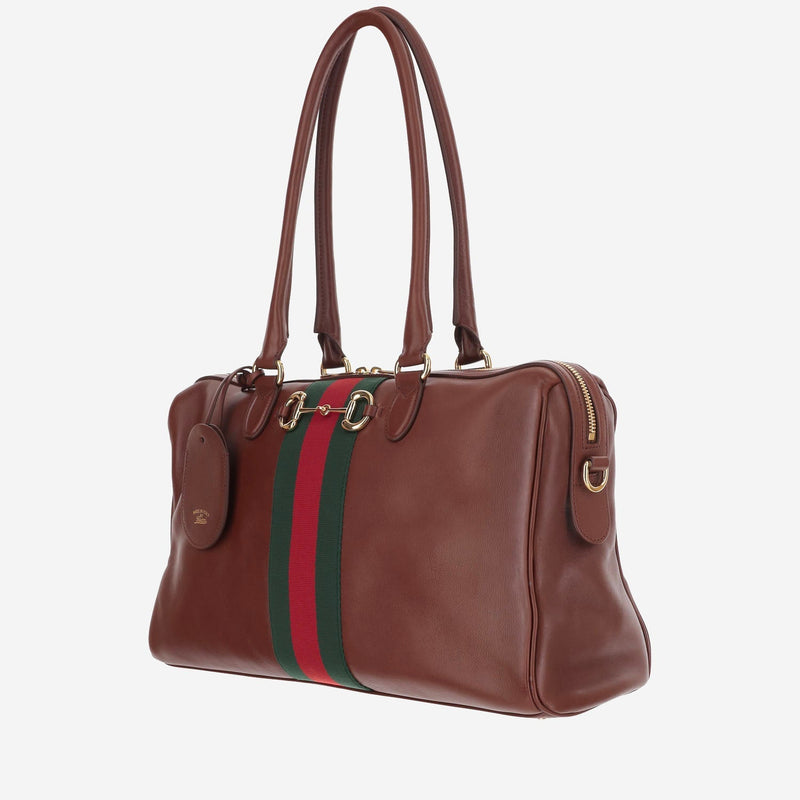 Gucci Borsetto Top Handle Bag — Brown Calf Skin