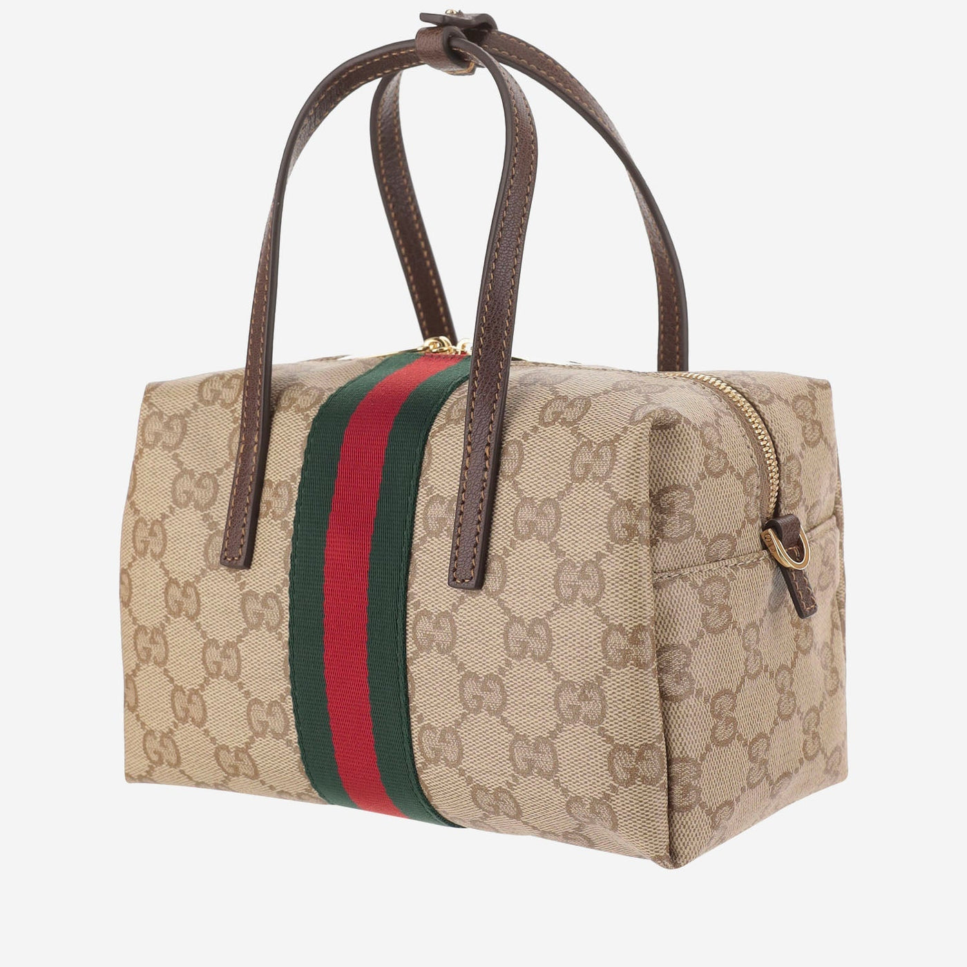 Gucci Gg Monogram Coated Canvas Shoulder Bag — Beige Cotton