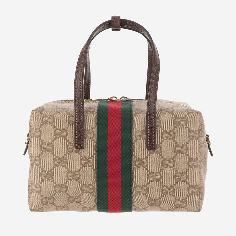 Gucci Gg Monogram Coated Canvas Shoulder Bag — Beige Cotton