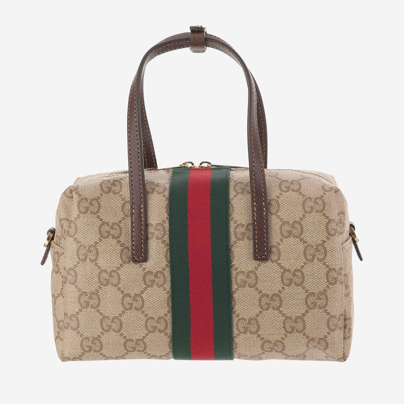 Gucci Gg Monogram Coated Canvas Shoulder Bag — Beige Cotton