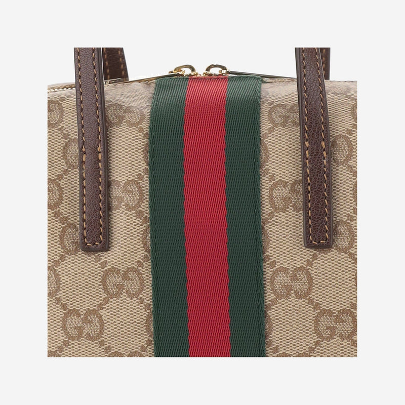 Gucci Gg Monogram Coated Canvas Shoulder Bag — Beige Cotton