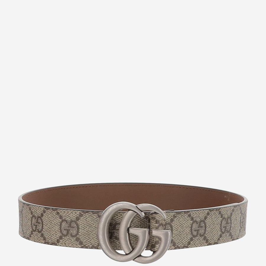 Gucci Gg Jacquard Belt — Beige Fabric