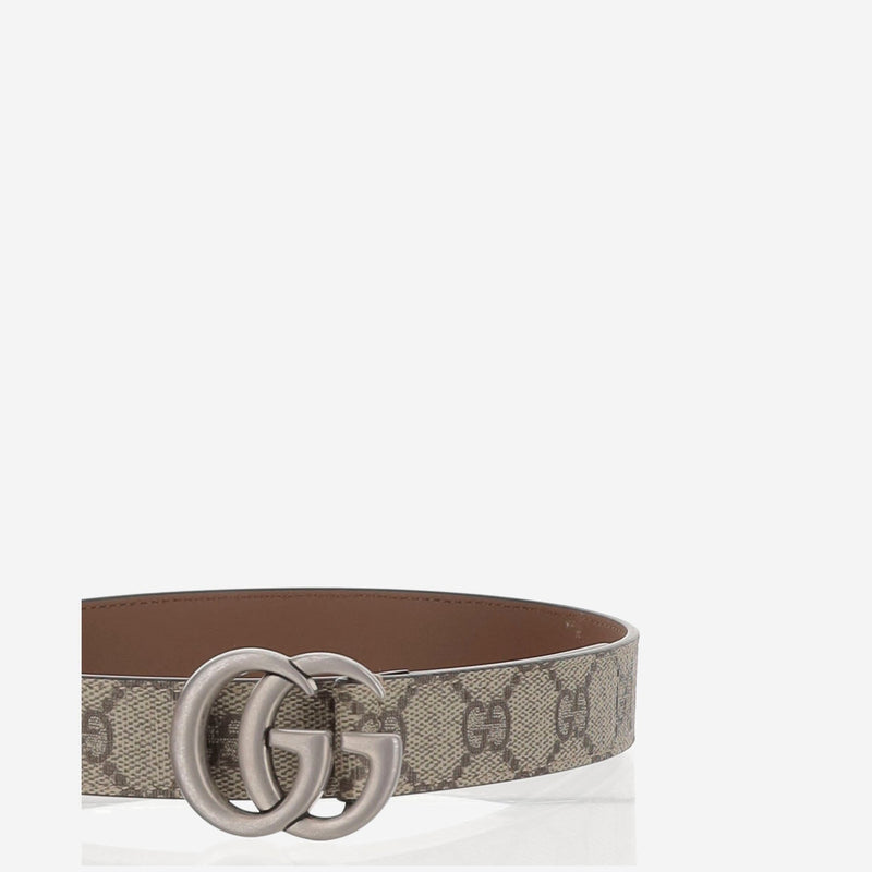 Gucci Gg Jacquard Belt — Beige Fabric