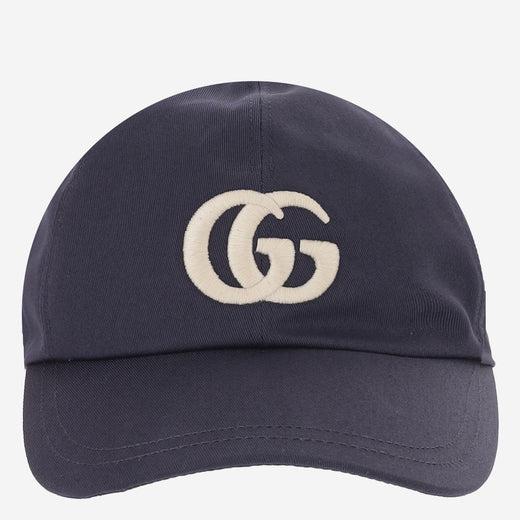 Gucci 871372 Logo-Embroidered Cotton Baseball Cap — Navy Caps