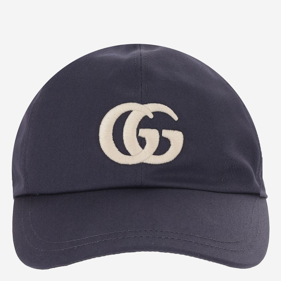 Gucci 871372 Logo-Embroidered Cotton Baseball Cap — Navy Caps
