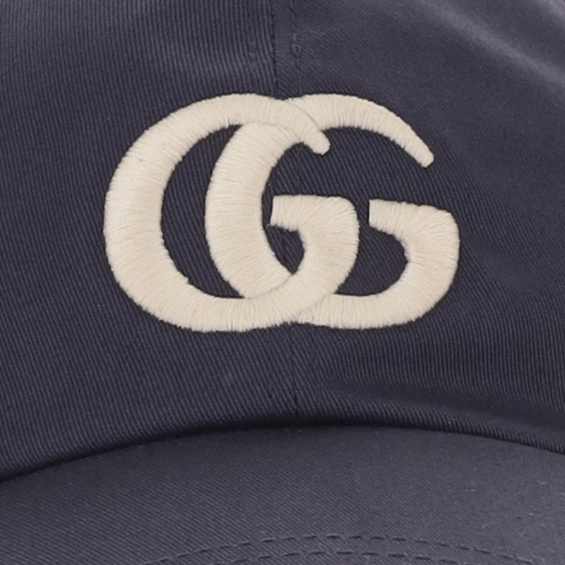 Gucci 871372 Logo-Embroidered Cotton Baseball Cap — Navy Caps