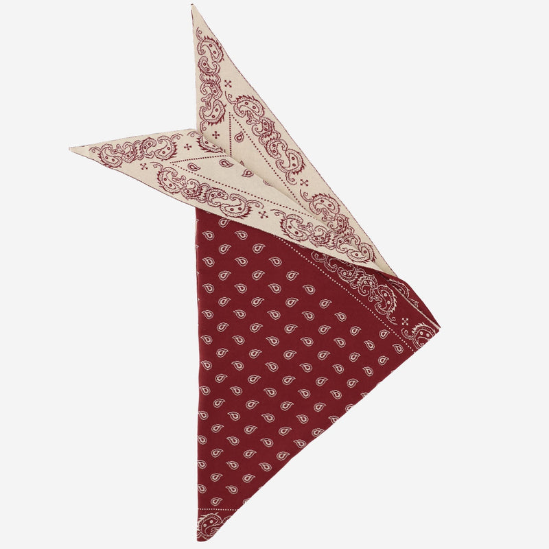 Guest Residence Cotton-Silk Paisley Scarf — Red Scarfs