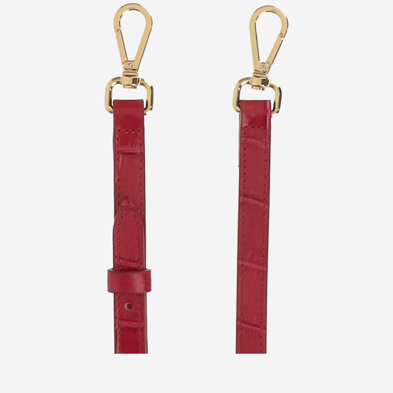 Jacquemus Crocodile-Embossed Calf Leather Shoulder Bag — Red