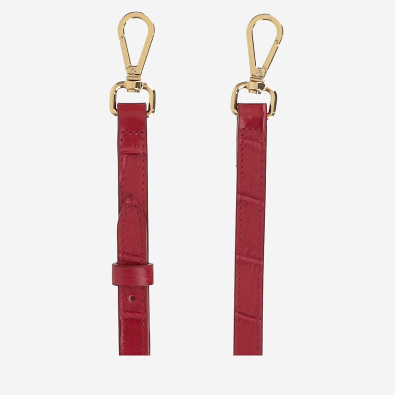 Jacquemus Crocodile-Embossed Calf Leather Shoulder Bag — Red