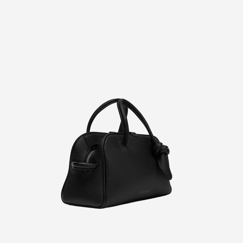 Jacquemus Top Handle Bag — Black Calfskin Leather