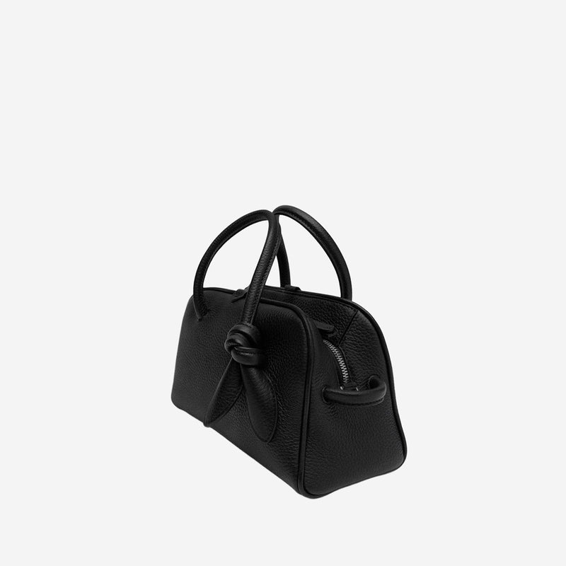 Jacquemus Top Handle Bag — Black Calfskin Leather