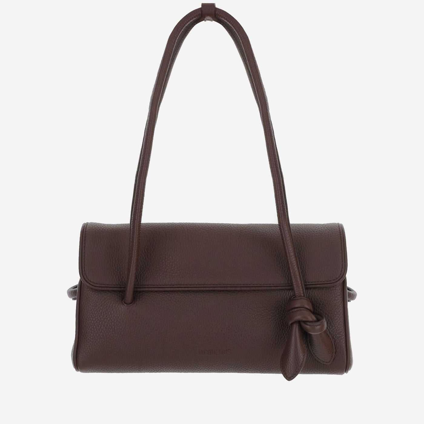 Jacquemus Embossed Hammered Leather Shoulder Bag — Brown Calf