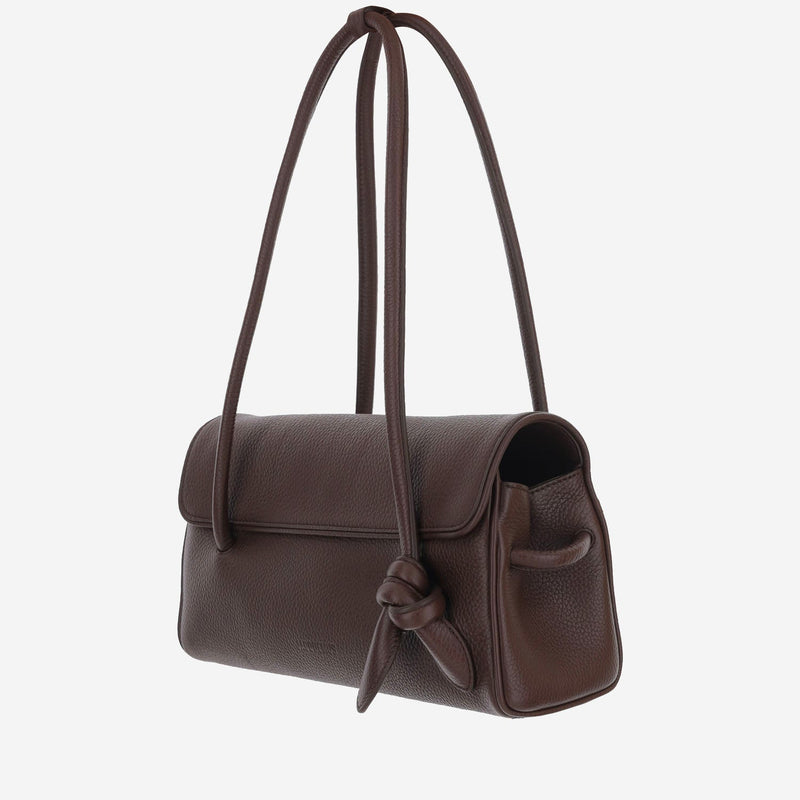 Jacquemus Embossed Hammered Leather Shoulder Bag — Brown Calf