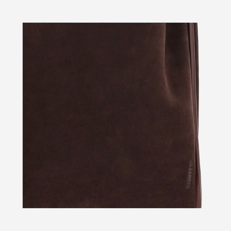 Jil Sander Suede Calf Leather Shoulder Bag — Brown