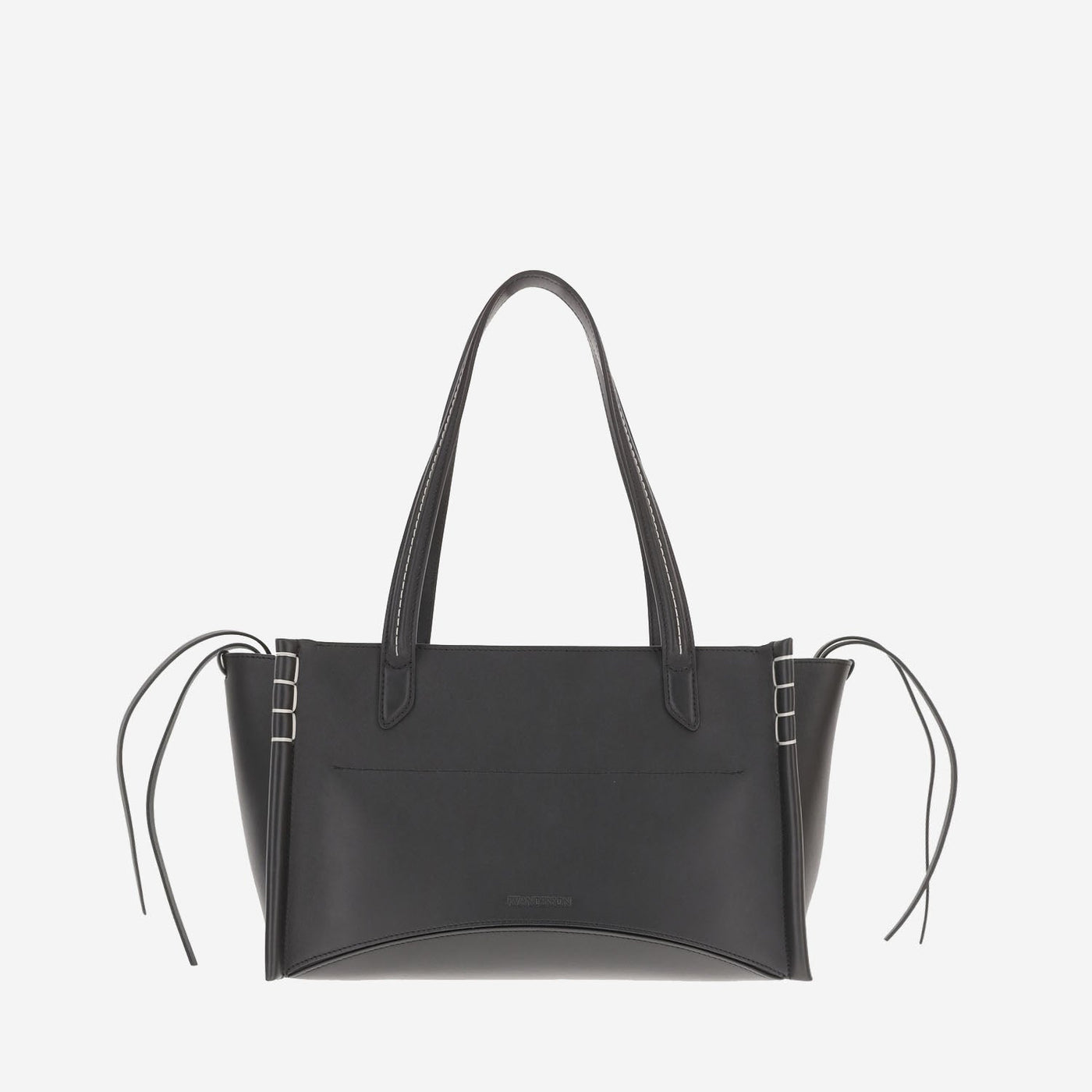 Jw Anderson Elongated Cabas Shoulder Bag — Black Leather