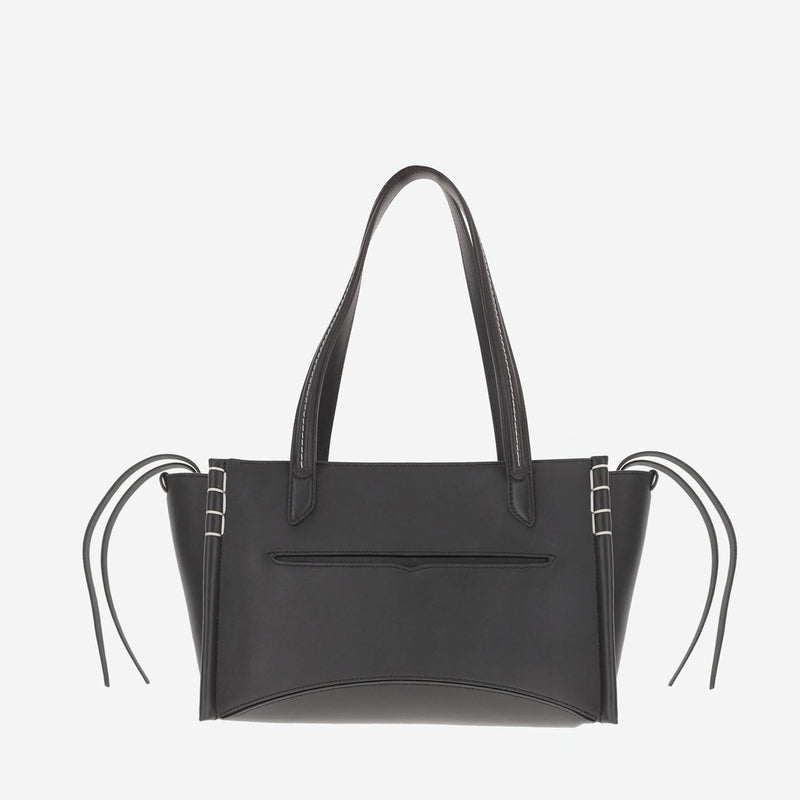 Jw Anderson Elongated Cabas Shoulder Bag — Black Leather