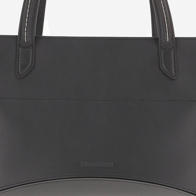 Jw Anderson Elongated Cabas Shoulder Bag — Black Leather