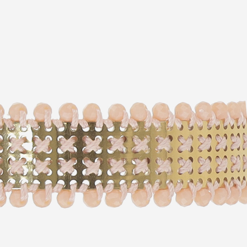 Leight Studio Micro-Stud Panel Bracelet — Pink Steel Bracelets