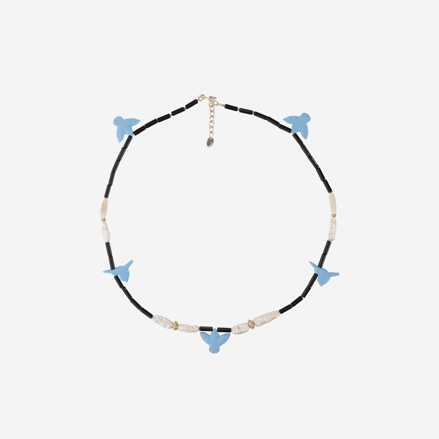 Lisa C Bird Pendant Necklace — Blue Plastic Necklaces