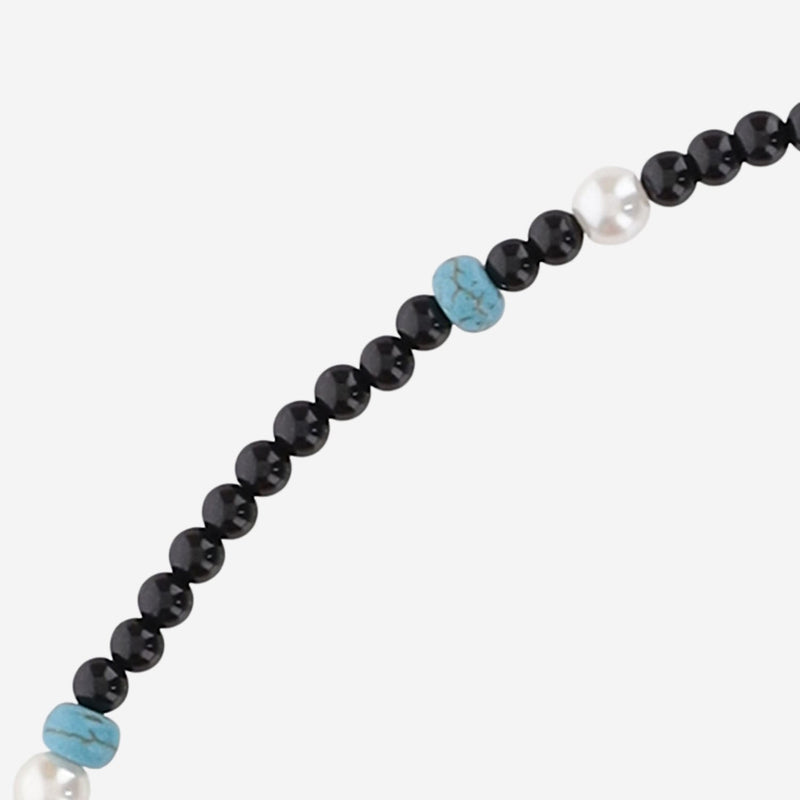 Lisa C Synthetic Pearl Beaded Necklace — Black Plastic Necklaces