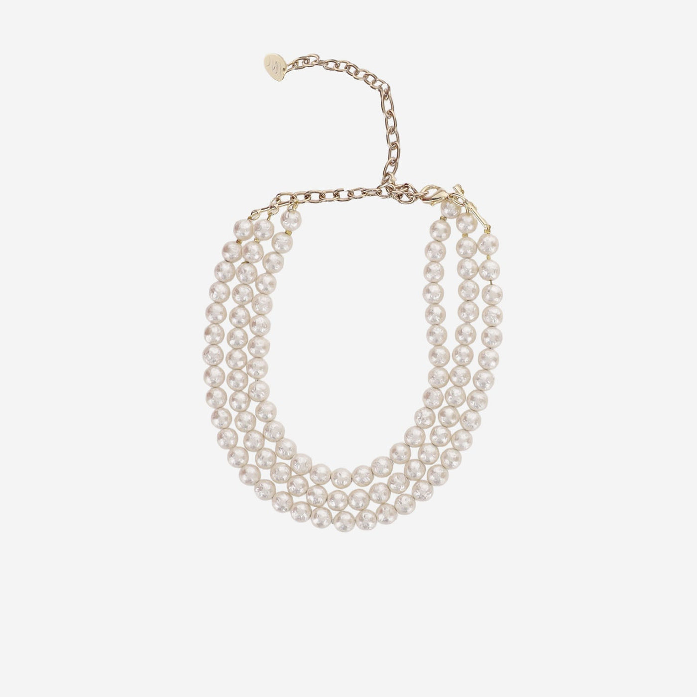 Lisa C Multi-Strand Pearl Necklace — White Plastic Necklaces