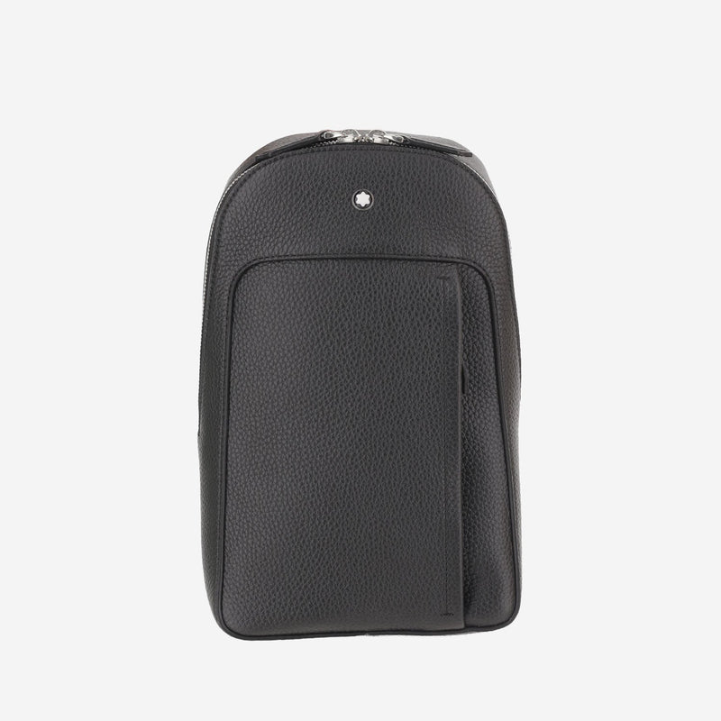 Montblanc Pebbled Leather Shoulder Bag — Black